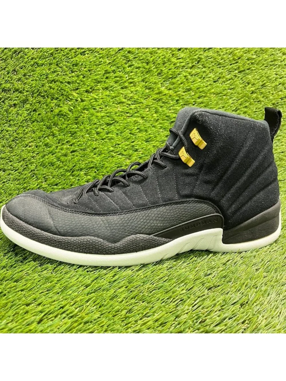 Nike Air Jordan 12 Retro Reverse Taxi Mens Size 15 Black Athletic Shoes Sneakers